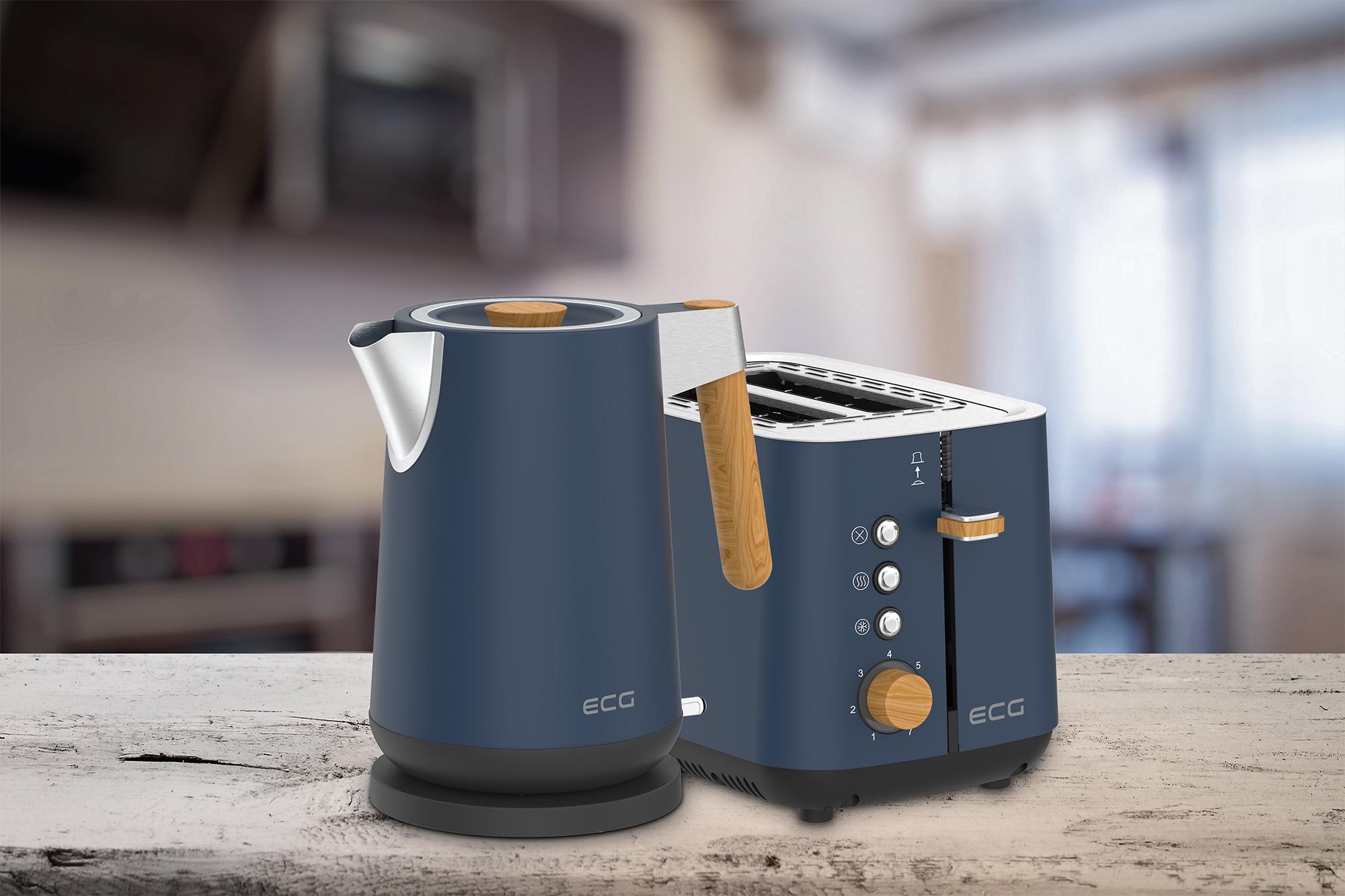 Комплект из электрочайника ECG RK 1768 Strix Timber Petrol и тостера ECG ST 2768 Timber Petrol - фото 11 Комплект из электрочайника ECG RK 1768 Strix Timber Petrol и тостера ECG ST 2768 Timber Petrol - фото 11