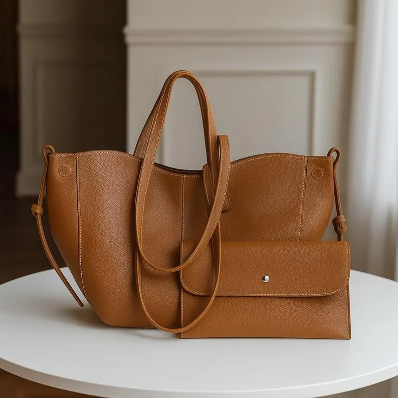 Жіноча сумка-тоут Lorian з гаманцем на одне велике відділення Коричневий (LR 252013 BR Large Brown) - фото 5 Жіноча сумка-тоут Lorian з гаманцем на одне велике відділення Коричневий (LR 252013 BR Large Brown) - фото 5