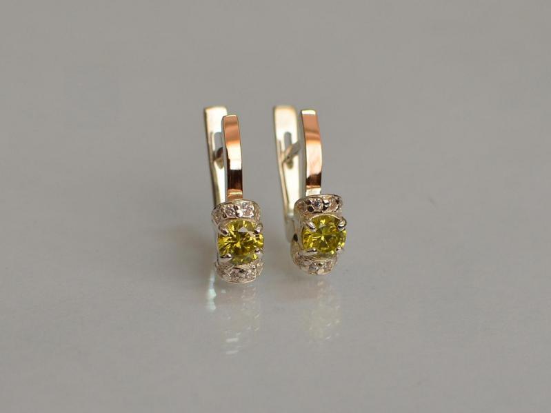 Серебряные серьги Sil с золотом 137s-13 Желтый (Sil-1231)