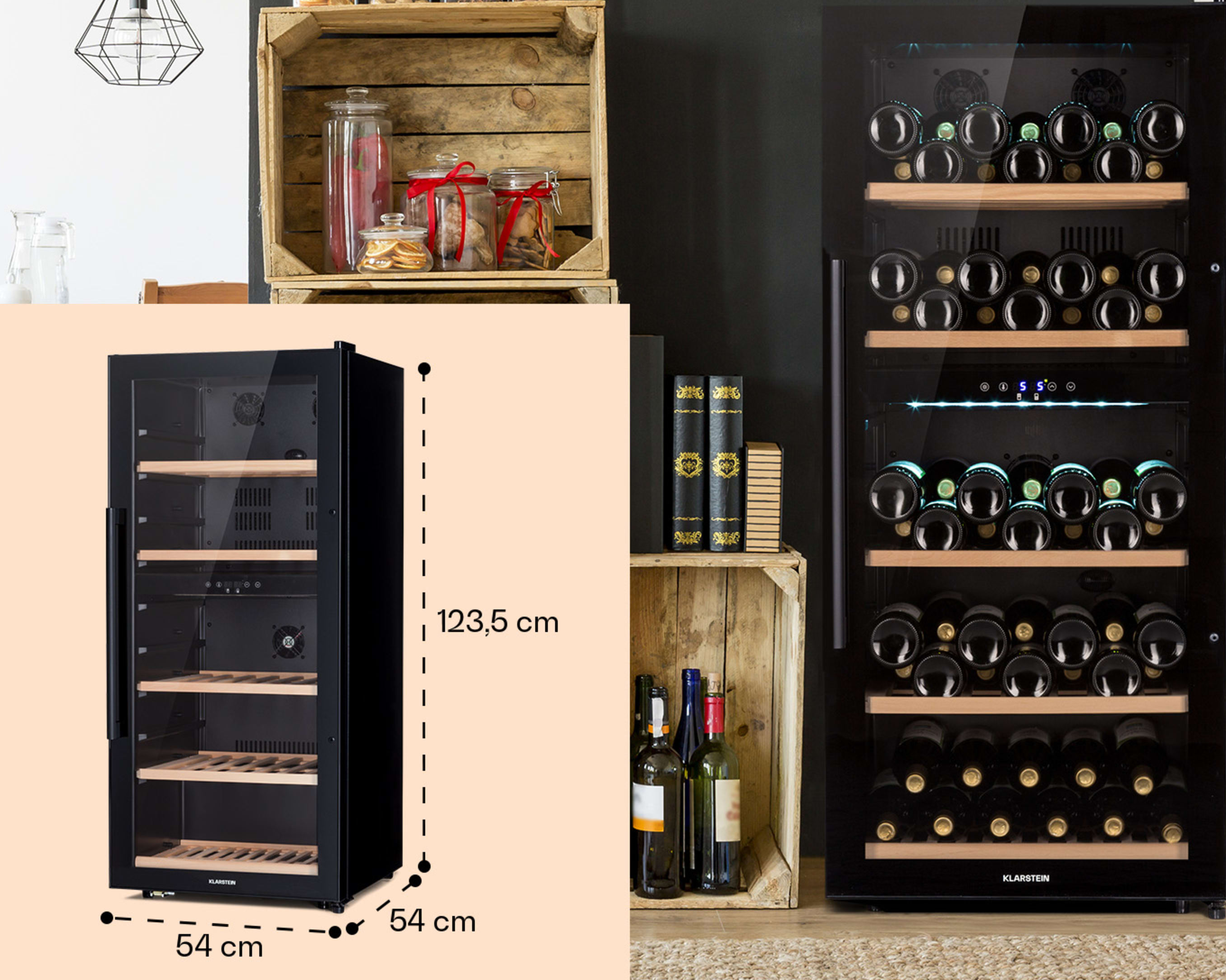 Винный холодильник KLARSTEIN Barossa 91 Duo 204 л 79 бутылок (10045826) - фото 5 Винный холодильник KLARSTEIN Barossa 91 Duo 204 л 79 бутылок (10045826) - фото 5