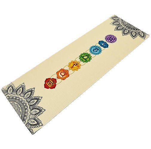 Килимок для йоги FI-7157 Мандала Чакри Бежевий (56429052)