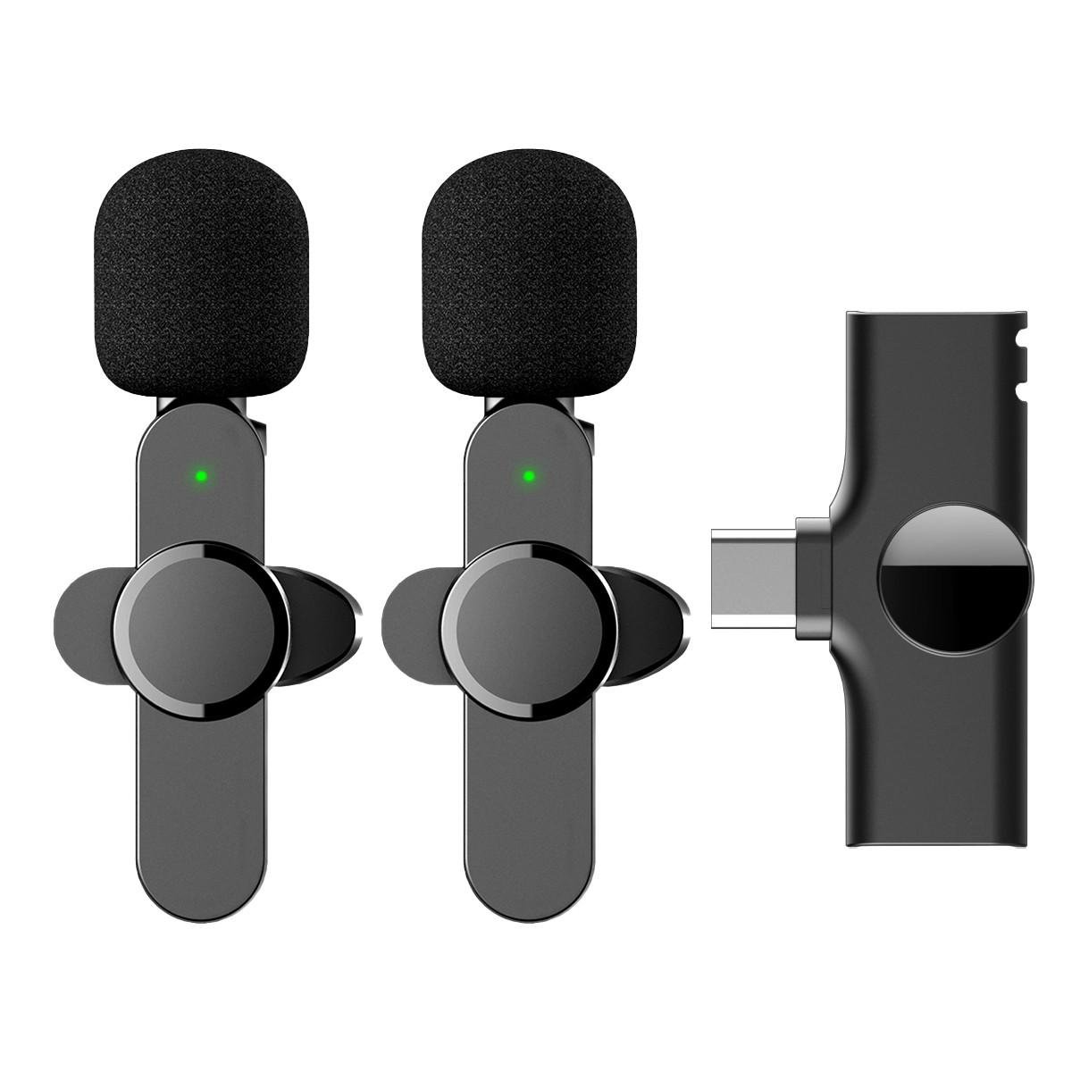 Микрофон петличный двойной Type-C для интервью для презентаций и блогеров беспроводной (EP033T) Микрофон петличный двойной Type-C для интервью для презентаций и блогеров беспроводной (EP033T)