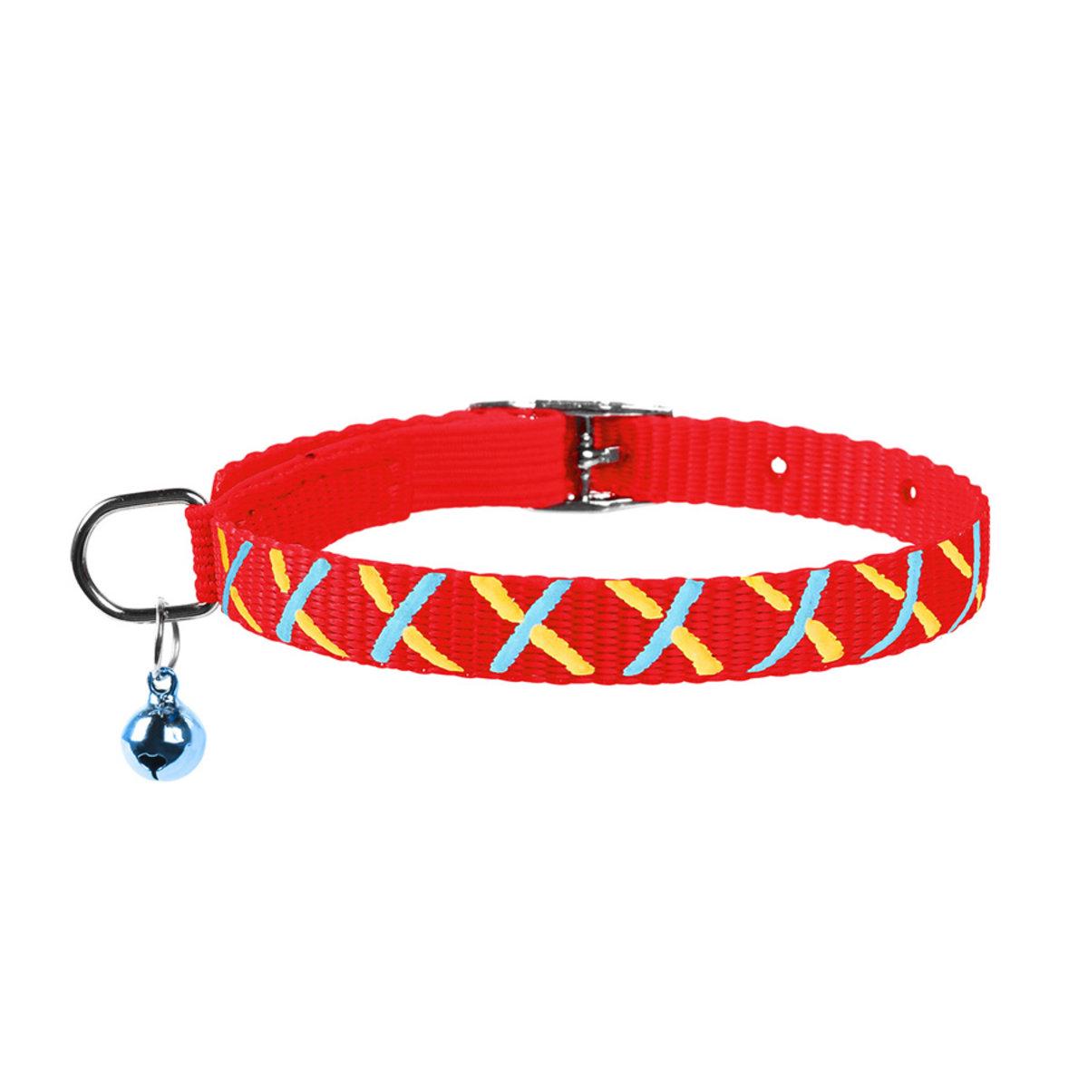 Ошейник Dog Extreme Орнамент нейлоновый 10 мм 22-30 см Красный