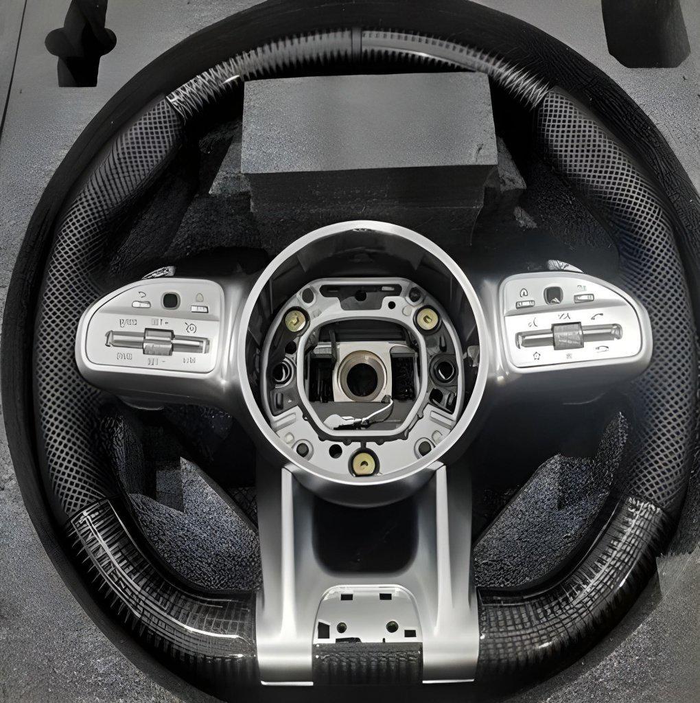Руль AMG-Style для AMG Карбон серые кнопки GBT для Mercedes R-class W251 Черный