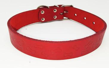 Ошейник для собак Косточки кожаный 1,2/20-25 см (ф911)