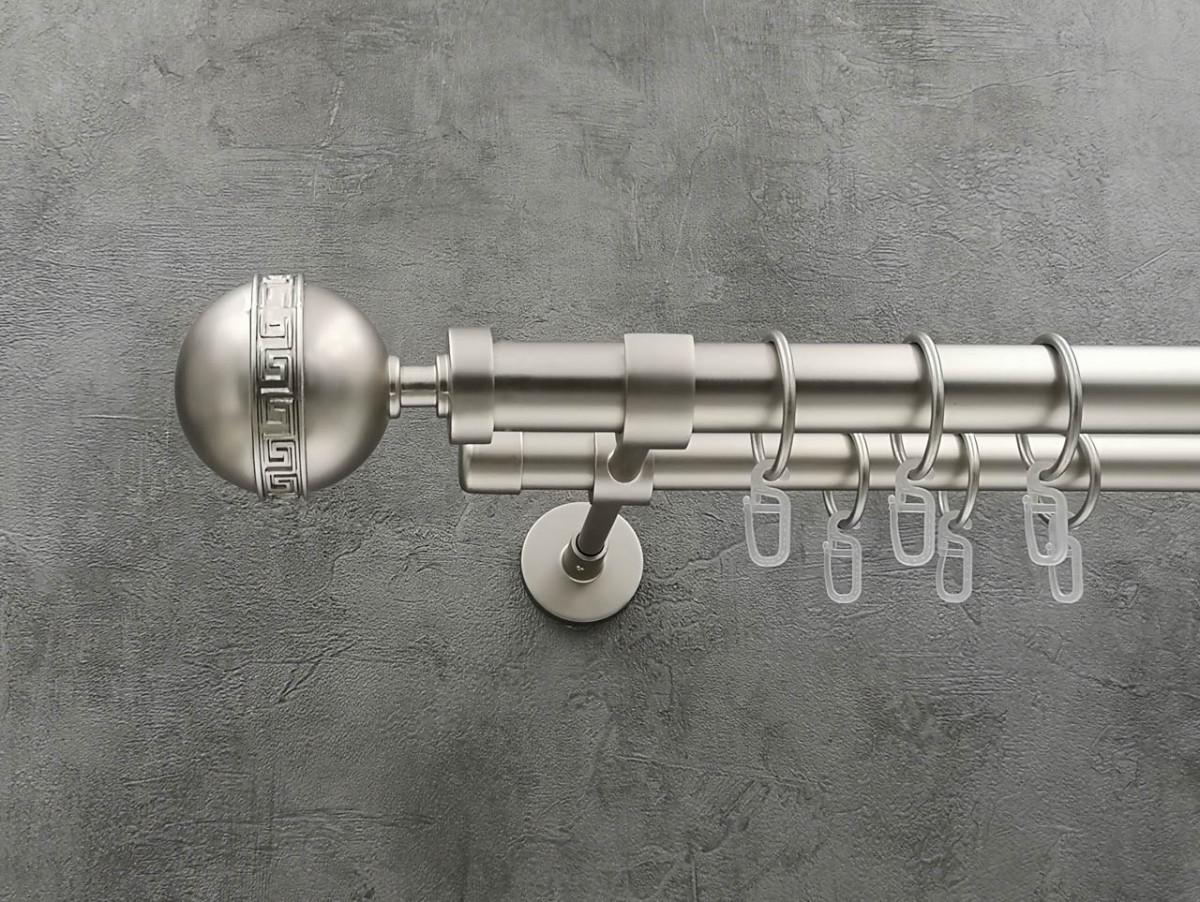 Карниз Quadrum Таврика гладка штанга подвійний модерн 25/19 мм 320 см Сатин (272279536)