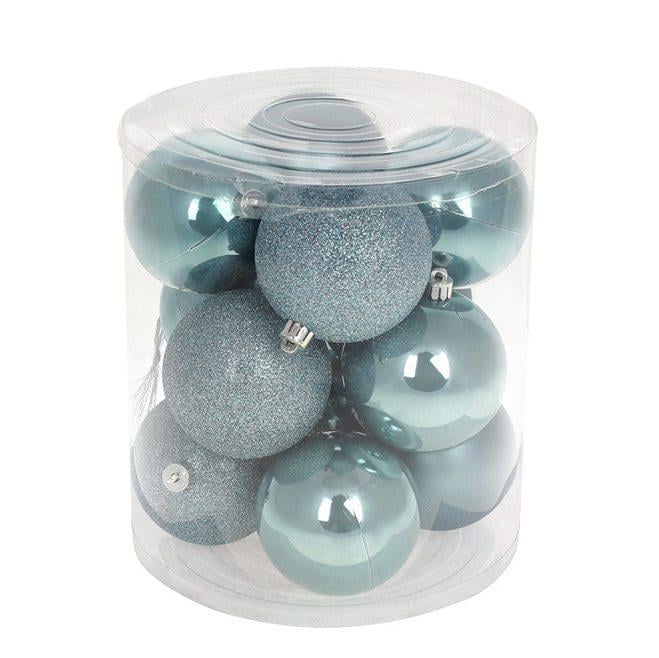 Набор пластиковых новогодних шаров Flora 12 шт. D-8 см (12472)