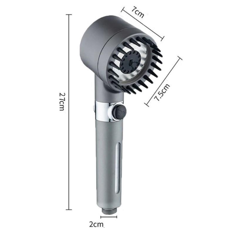 Лійка для душу масажна турбо з фільтром водозберігаюча з силіконовими шипами (Ks35436546546) - фото 2