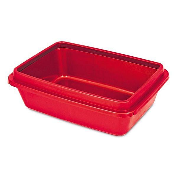 Туалет для котів Природа Маркіз глибокий з рамкою 42,5х31,5х13 см Червоний (4820157404355)