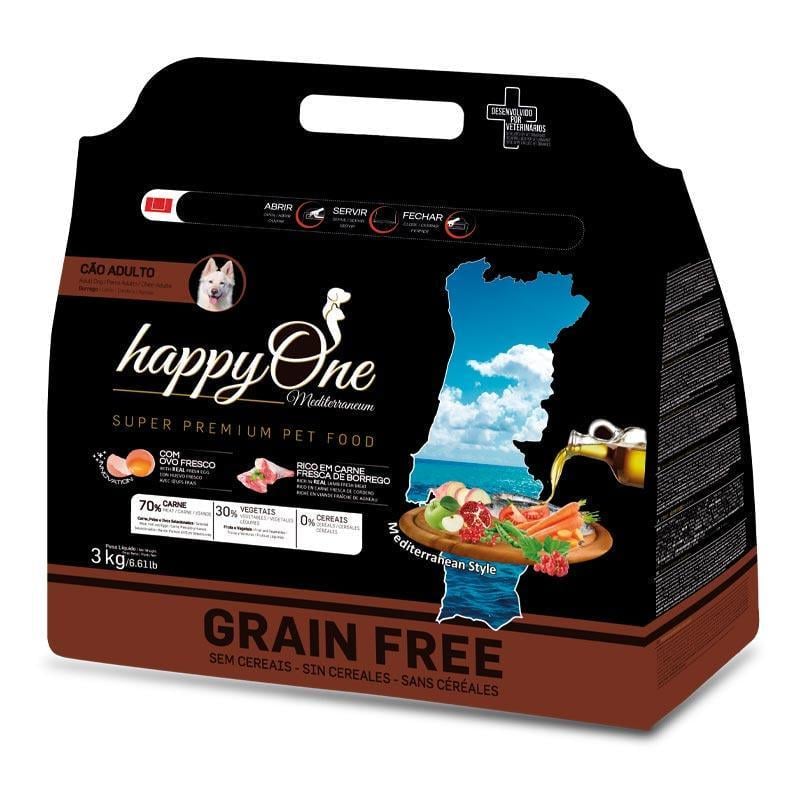 Корм сухой HappyOne Mediterraneum Dog Fresh Lamb со свежей ягнятиной для взрослых собак 3 кг