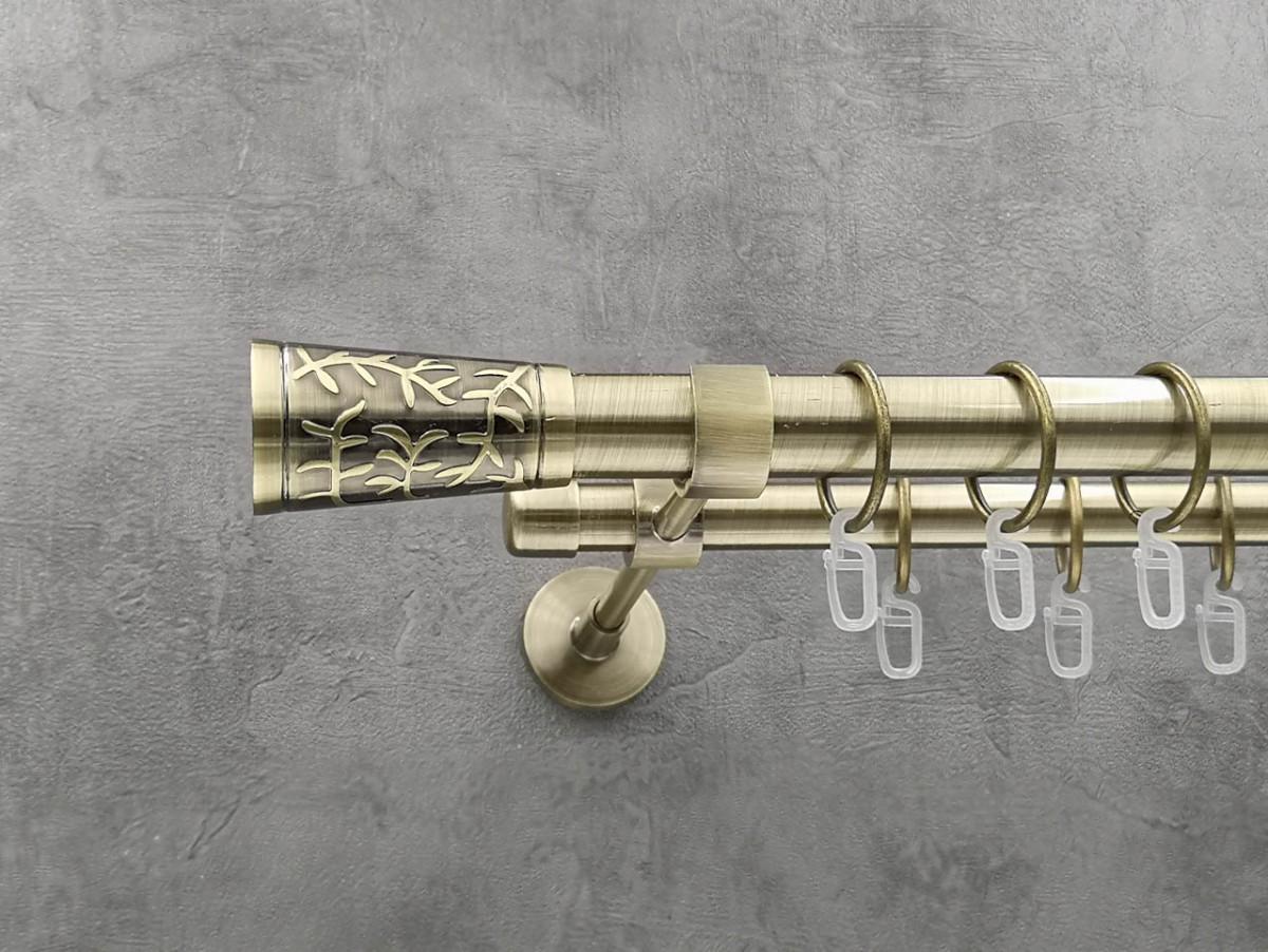 Карниз Quadrum Севілія гладка штанга подвійний модерн 25/19 мм 320 см Антик (264774281)