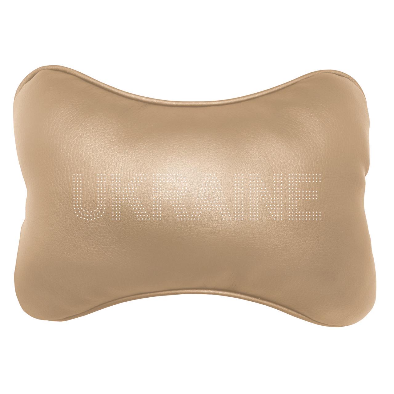 Подушка автомобильная Avtolife Ukraine для шеи из экокожи Бежевый (AVT-LBE-34) - фото 1 Подушка автомобильная Avtolife Ukraine для шеи из экокожи Бежевый (AVT-LBE-34) - фото 1