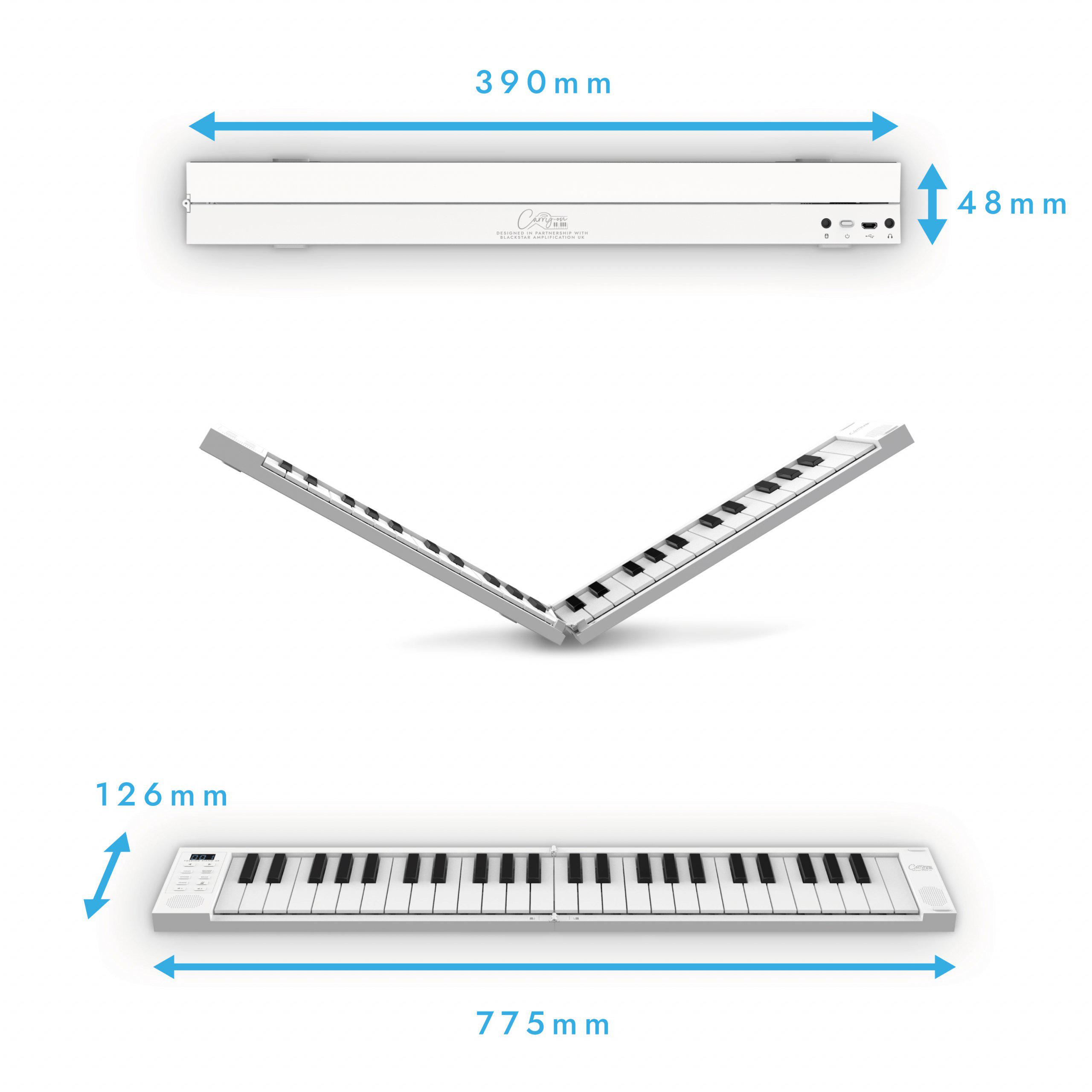 Синтезатор CarryOn Folding Piano розкладний 49 клавіш White (127199) - фото 2