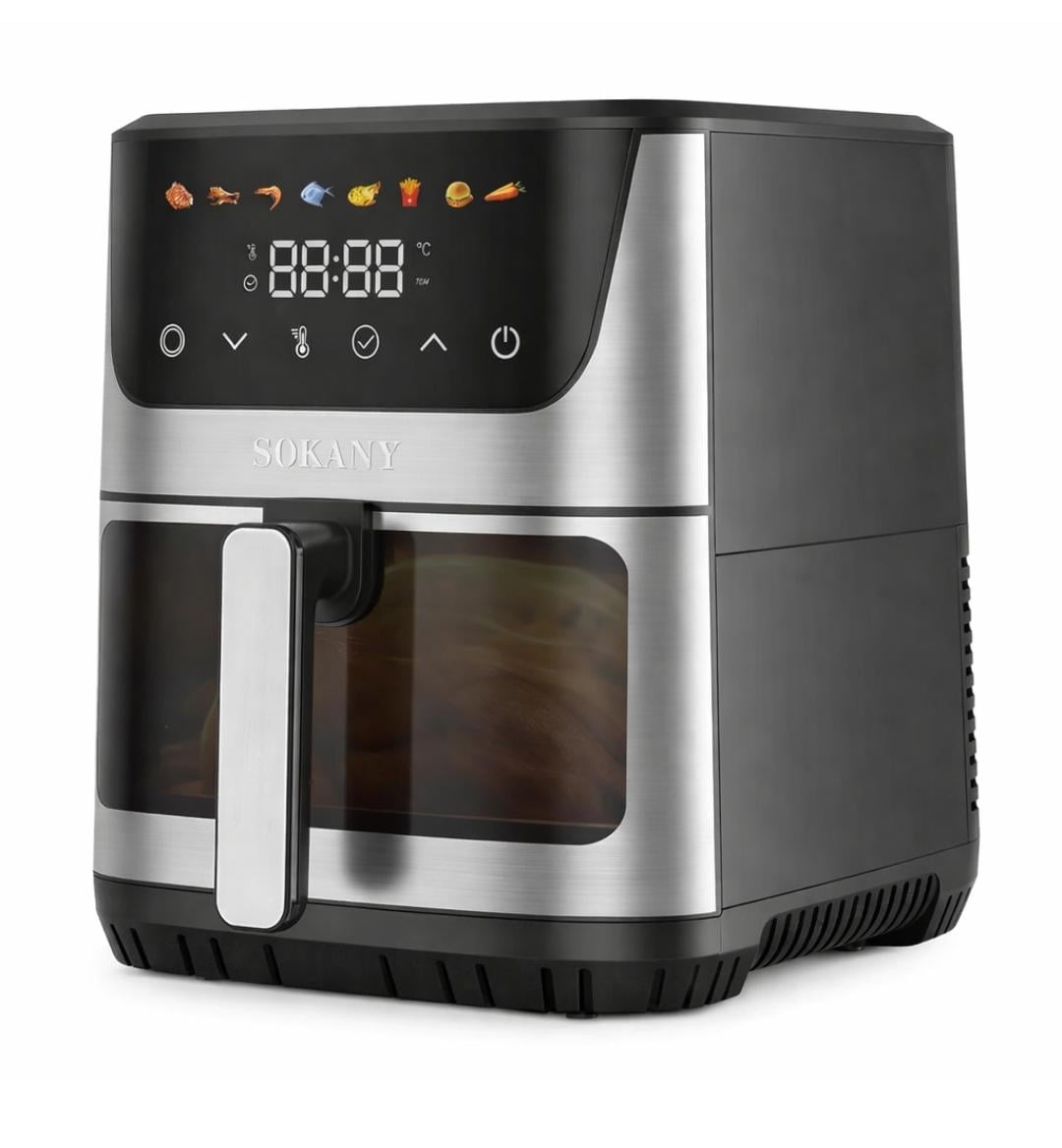 Аэрофритюрница Sokany SK-10107 8,5 л 2000 Вт Черный со стальным
