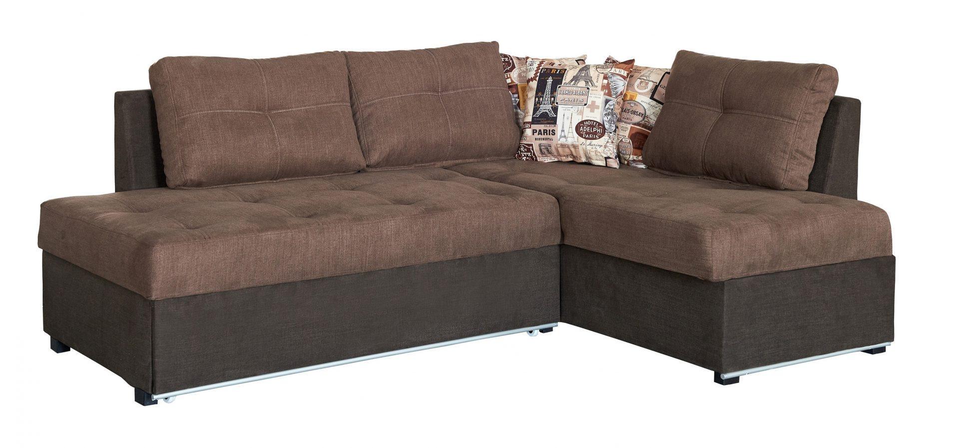 Диван угловой Ремикс 2250x750x1700 (раскладной) из ДСП дерево /ткань Фибрил коричневый Мебель Сервис