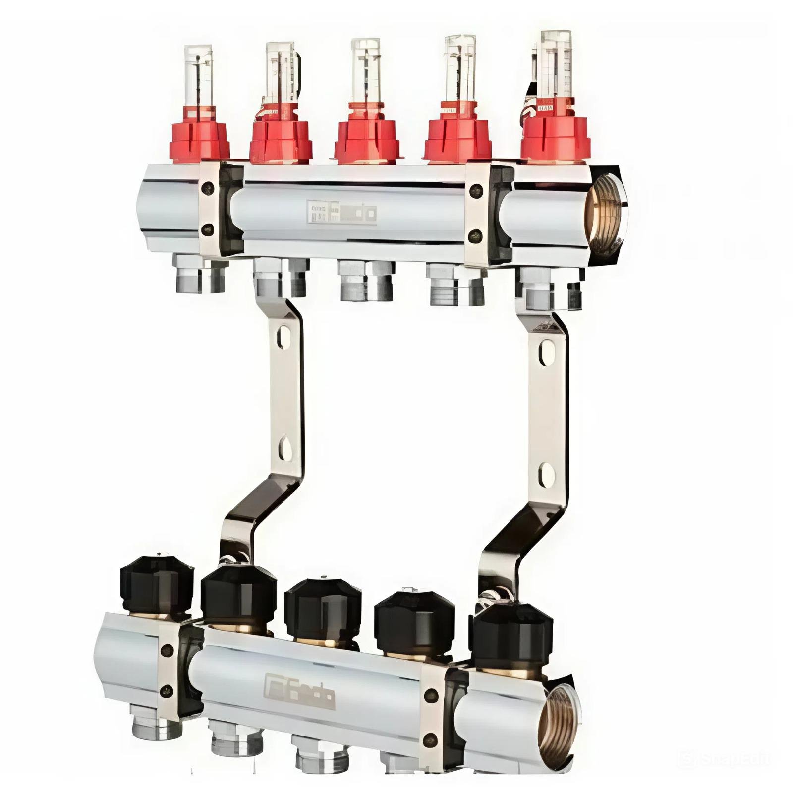 Коллектор из нержавеющей стали FADO S.r.l с расходомерами 5 выходов 1x3/4" (KRVS05)