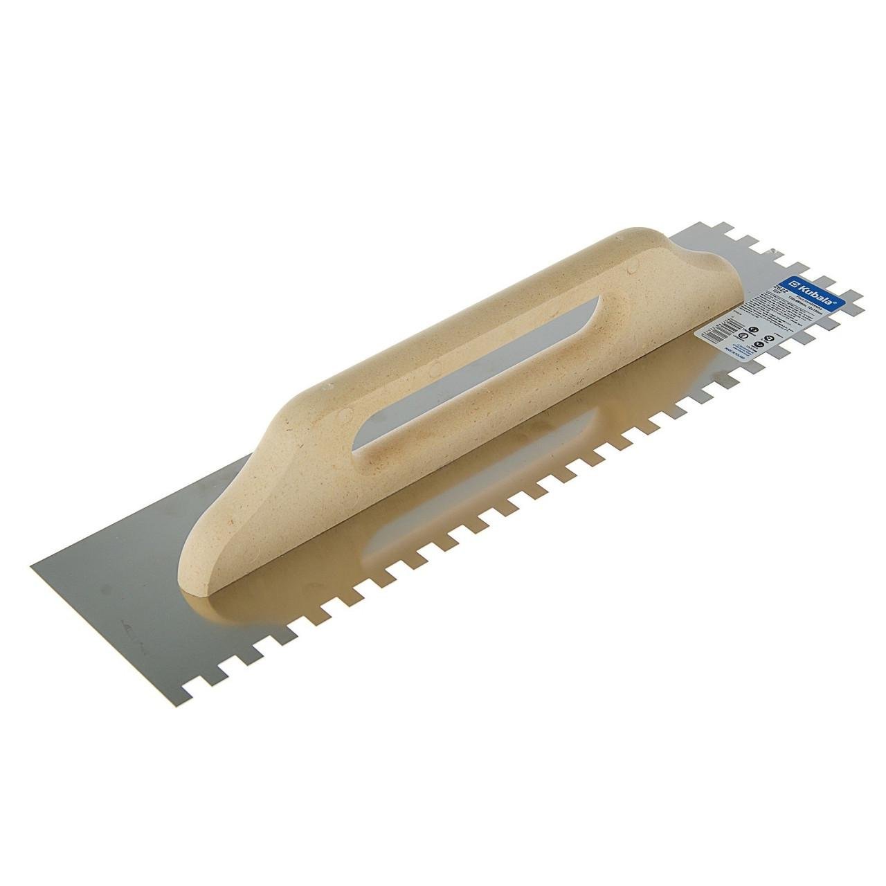 Кельма Kubala нержавіюча сталь зуб 10х10 мм 130x480 мм (2622)