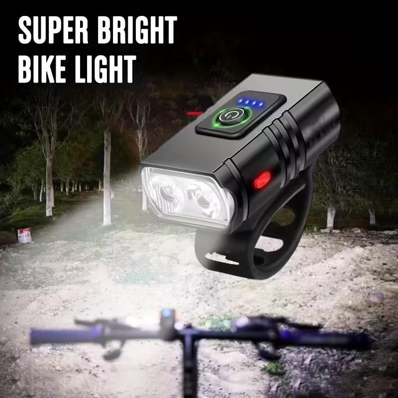 Ліхтар велосипедний світлодіодний акумуляторний USB-зарядка 6 режимів Чорний (2775942041) - фото 5