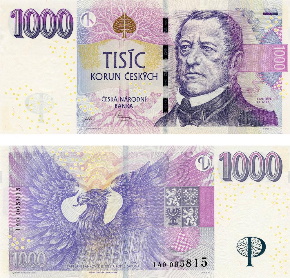 Коллекционная банкнота Чехия 1000 крон 2008 UNC P25 (Б03741)
