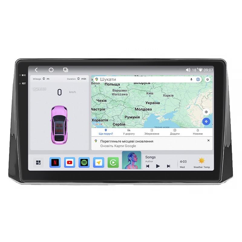 Автомагнитола штатная Lesko 4G/QLED/CarPlay/360°/GPS/Wi-Fi для Toyota Corolla XII E210 2018-4/64Gb 10" (2324041362)