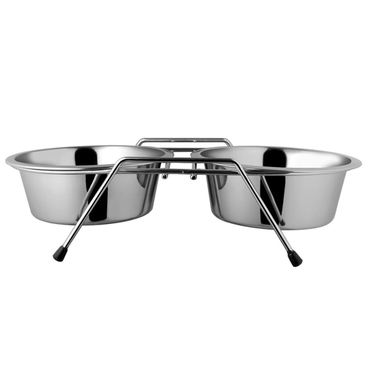 Миска для животных Happet MM41 двойная металлическая на подставке (5907708616319) Миска для животных Happet MM41 двойная металлическая на подставке (5907708616319)
