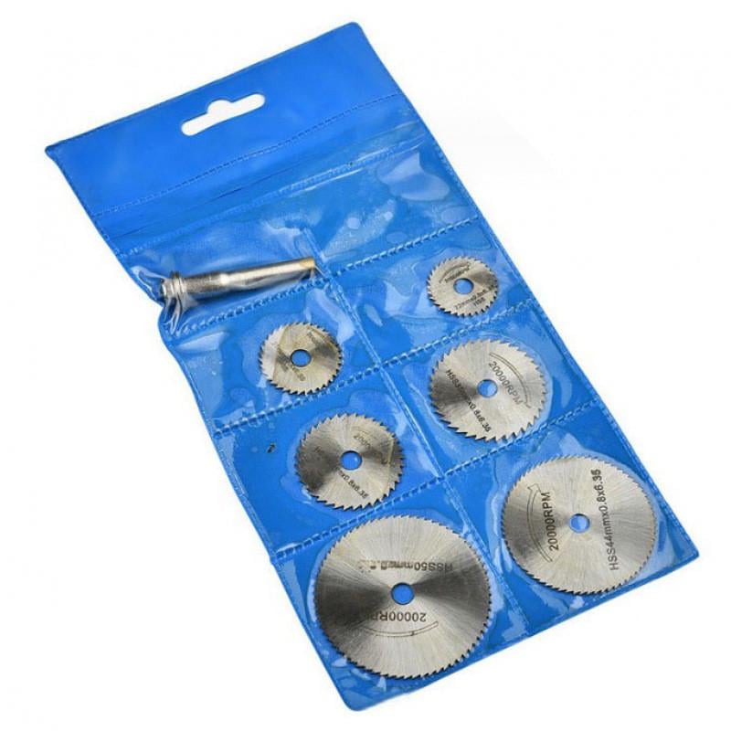 Набір пиляльних дисків для гравера 22-50 мм 6 дисків та тримач Ø 6 мм (137753) - фото 3 Набір пиляльних дисків для гравера 22-50 мм 6 дисків та тримач Ø 6 мм (137753) - фото 3