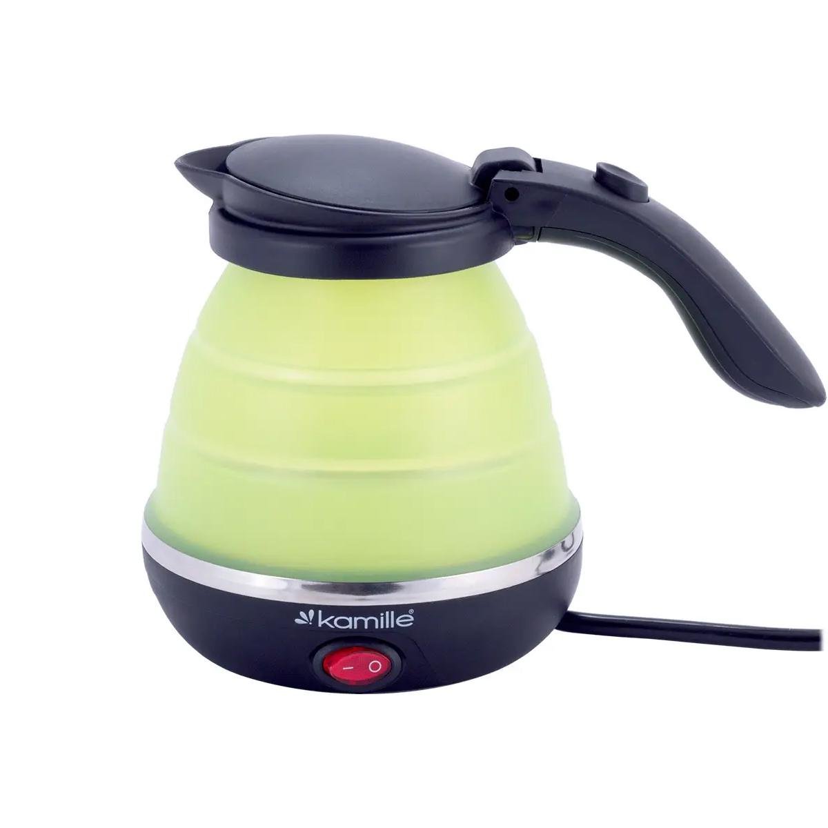 Чайник электрический силиконовый Kamille 1723 0,5 л Зеленый/Черный