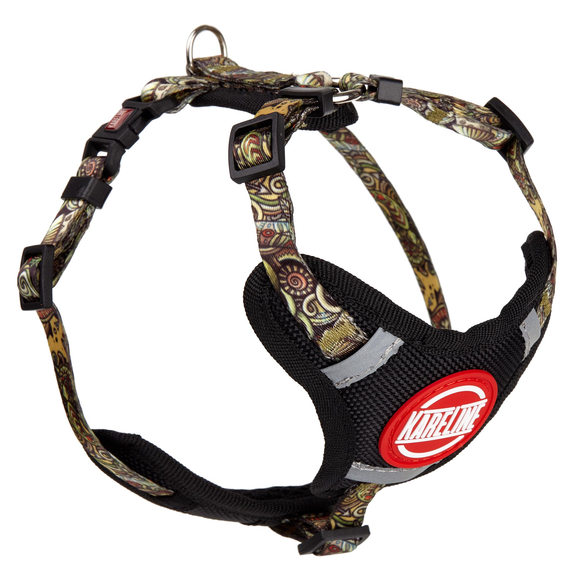 Шлея KareLine AFRIKA из нейлона с узором логотипом и пластиковой пряжкой 10 мм А 220-300 мм В 280-380 мм (0880/11)