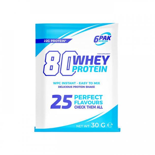 Протеин 6PAK Nutrition 80 Whey Protein 30 г 1 порция White Chocolate/Strawberry