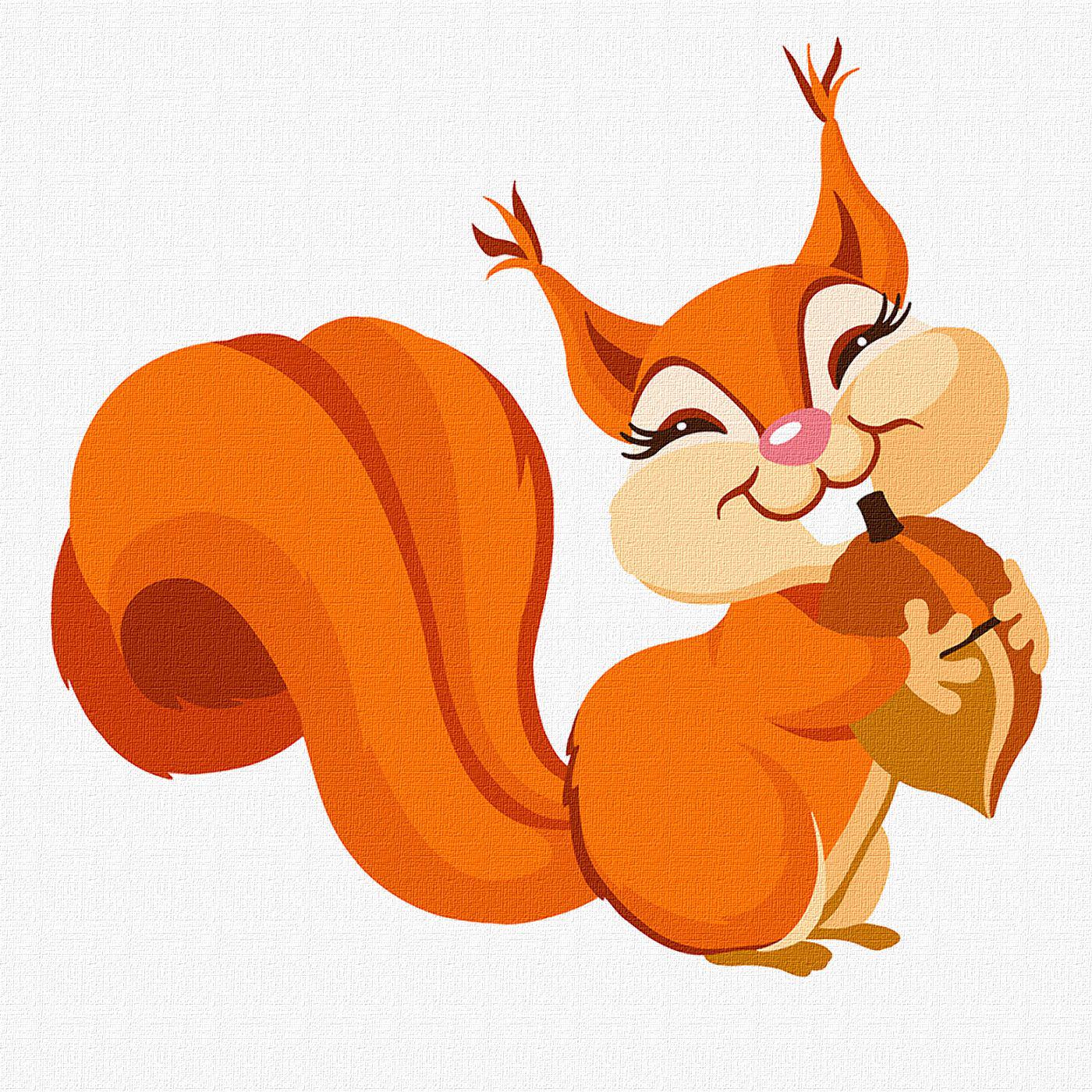 Картина по номерам Идейка Счастливая белочка 30x30 см (Id-KHO6086)