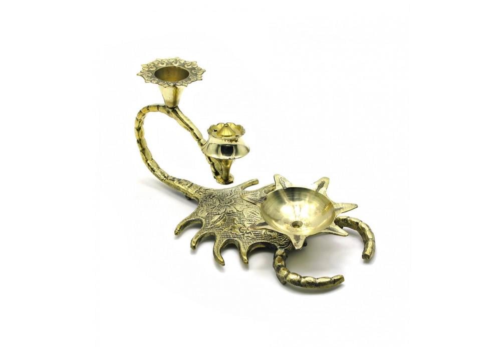 Подсвечник бронзовый Скорпион 15,5х9х7,5 см (1977)