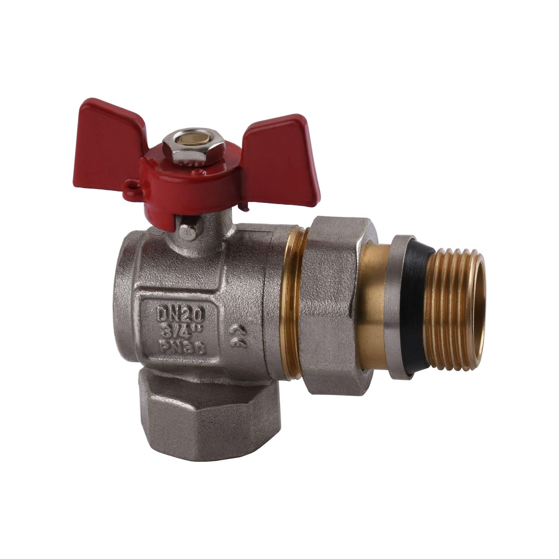 Кран кульовий кутовий з американкою Watervalve Q003 NV-V344 3/4" ЗБ (GSR-000010167) - фото 2