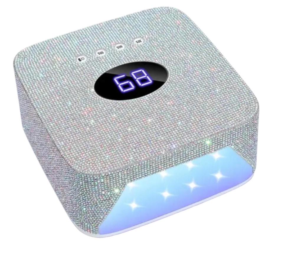 Настільна лампа бездротова UV/LED S50k зі стразами на акумуляторі 9600 mAh 54 Вт