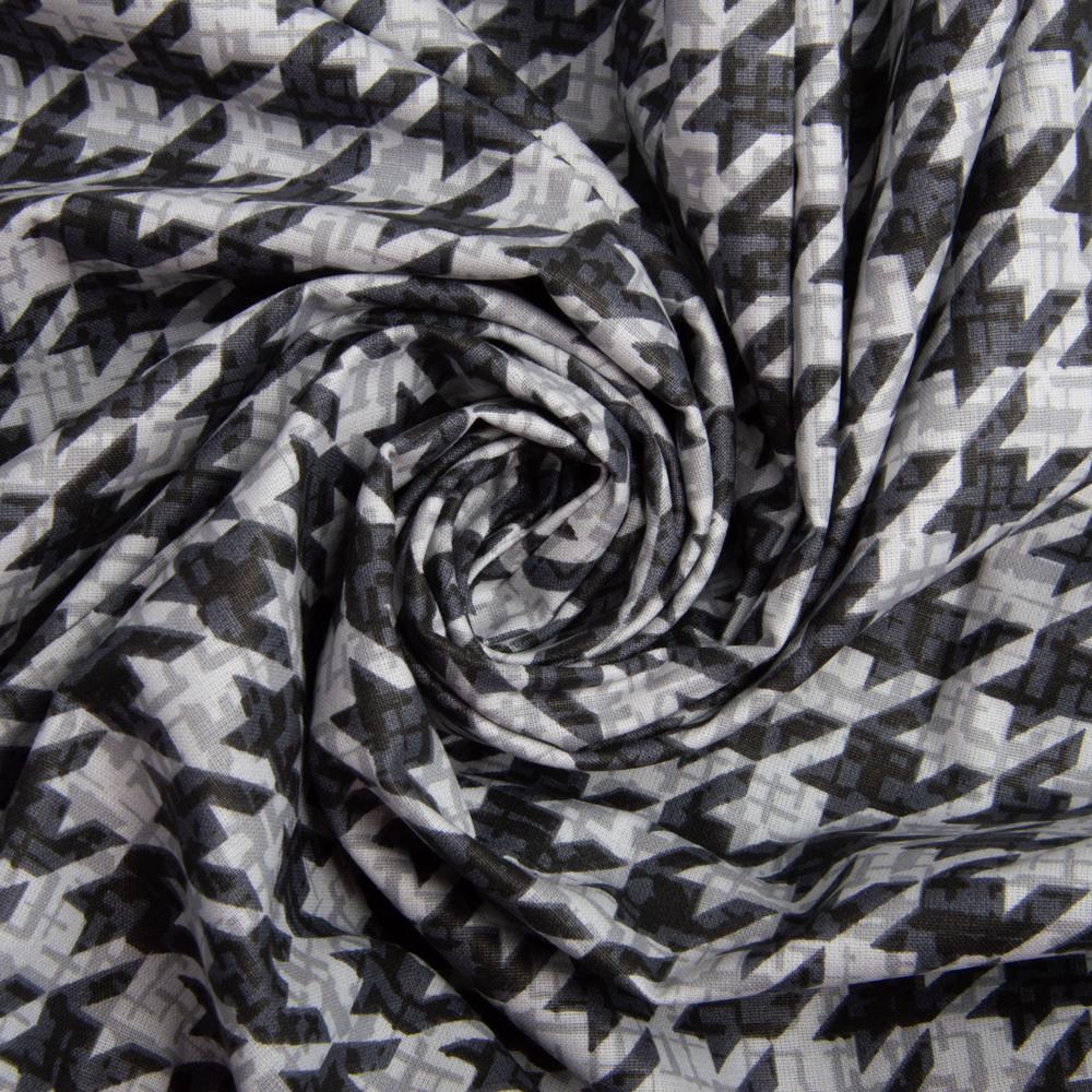 Ткань бязь ранфорс для постельного белья 4.28656/33 Гусиная лапка 130 гр/м2 240 см Черный (25952)