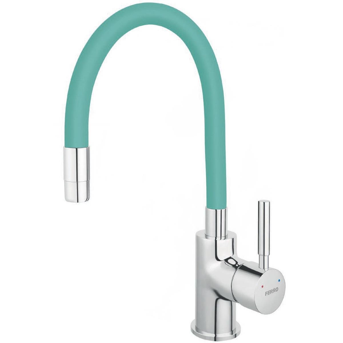 Смеситель для кухни Ferro Zumba BZA4M с гибким изливом Зеленый (174838)