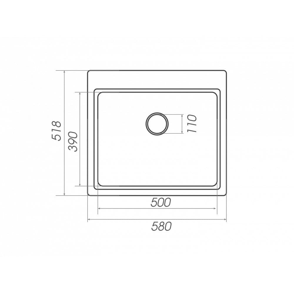 Мойка кухонная Platinum PLS-A25122 прямоугольная гранитная 580x518 мм Коричневый (151292) - фото 5