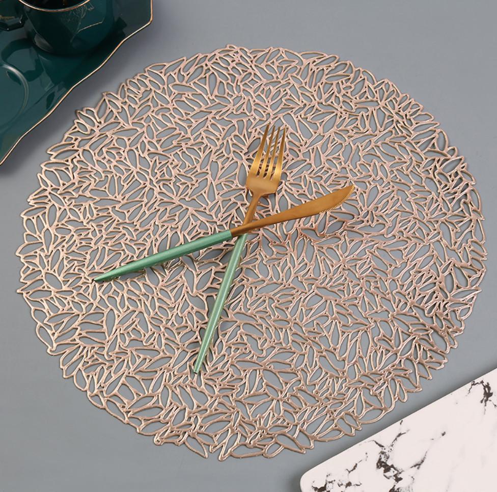 Салфетка сервировочная круглая 38 см Золотистый (5467) Салфетка сервировочная круглая 38 см Золотистый (5467)