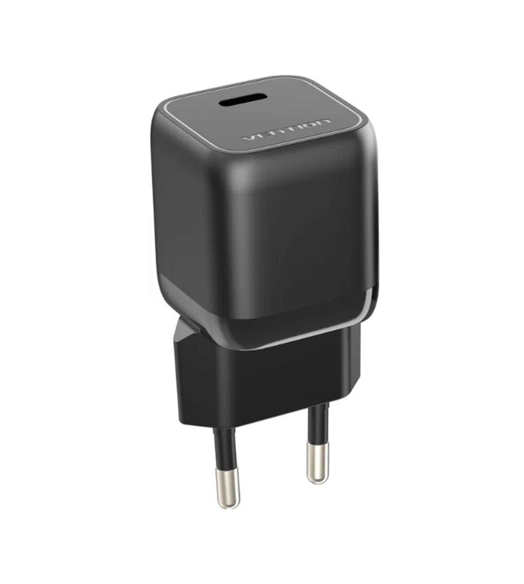 Зарядний пристрій Vention один порт USB-C 30W Black (588714)