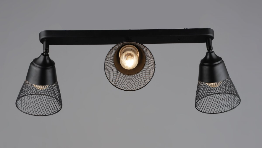 Люстра на 3 плафона металлическая Черный/Золотой (B K2290/3 BK)