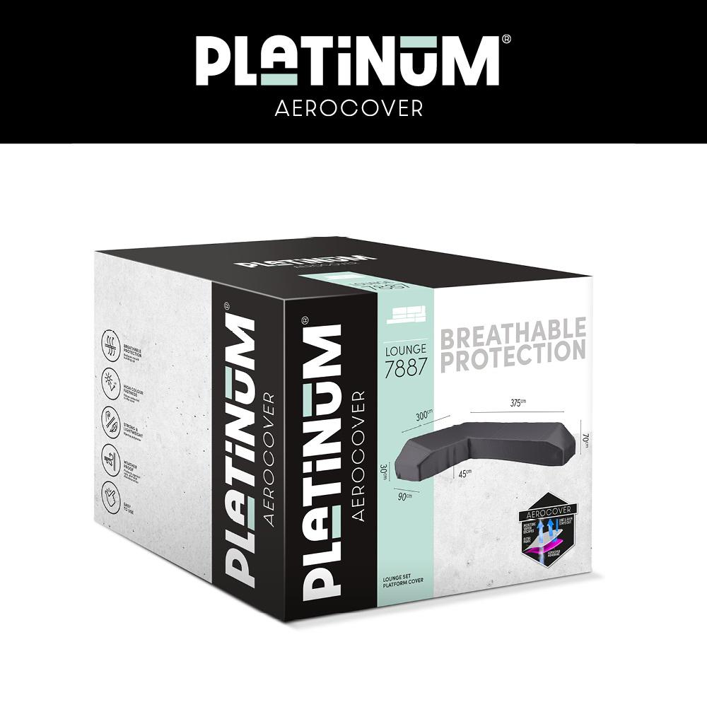 Чехол PLATINUM AeroCover для углового комплекта садовой мебели 375х300х90хh30-45-70 см левый Серый (7887) - фото 13