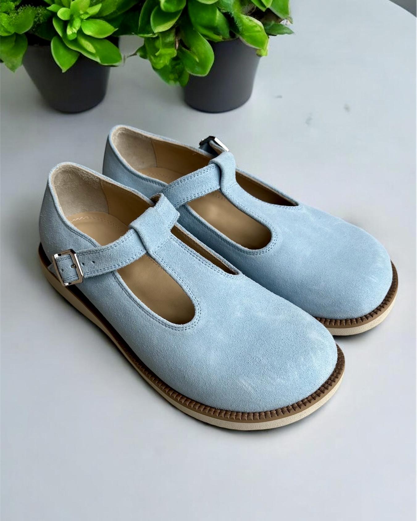 Сандалии MARANDI Mary Jane анатомические женские натуральная замша р. 41 27 см Голубой (Color-Mary-41-Blue)