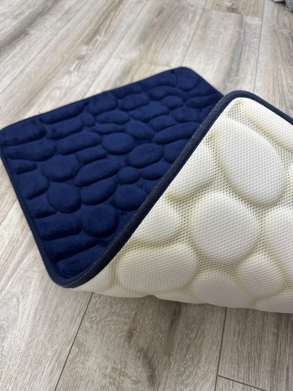 Коврик для ванной Stone Premium Memory Foam 60х40 см Синий (KMS0006) - фото 3 Коврик для ванной Stone Premium Memory Foam 60х40 см Синий (KMS0006) - фото 3