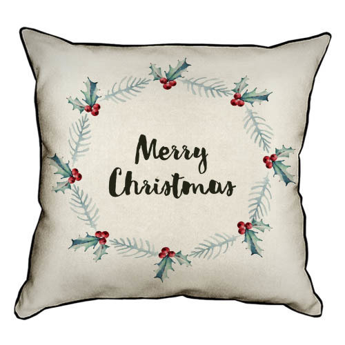 Подушка интерьерная Merry Christmas из мешковины 45x45 (45PHB_17NG003_WH)