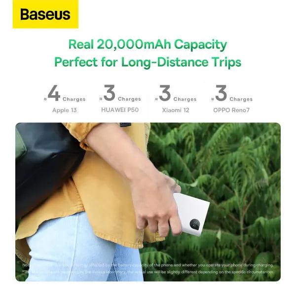 Повербанк BASEUS 20000 mAh 30 W 5 A Adaman2 Digital Display з технологією QC3.0/PD3.0 2USB/Type-C кабель USB to Type-C White (PPAD050002) - фото 8