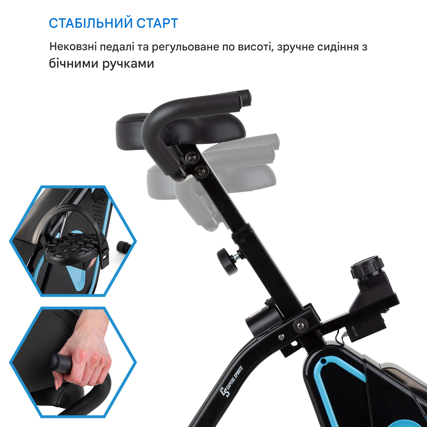 Велотренажер Capital Sports Azura Desk Bike з настільною консоллю (10035534) - фото 2