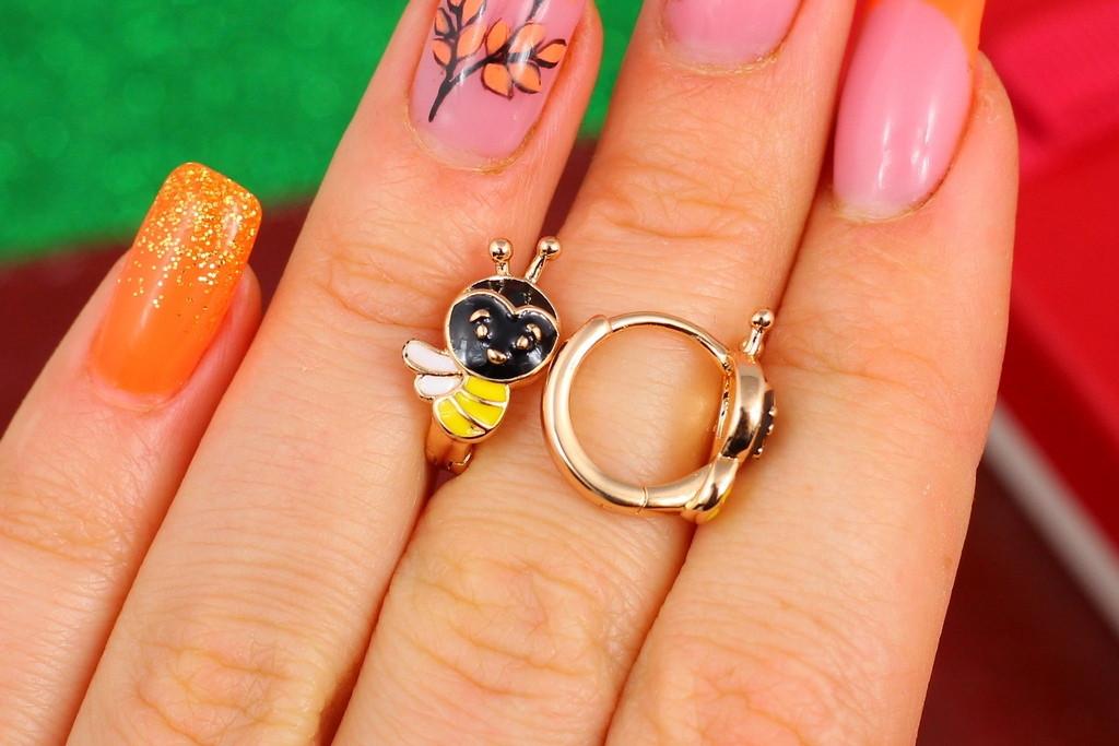 Серьги Xuping Jewelry Пчелки 1,2 см Золотистый