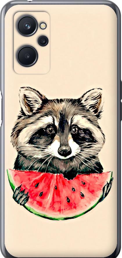 Чехол на Realme 9i Енотик с арбузом (4605u-2705-42517)