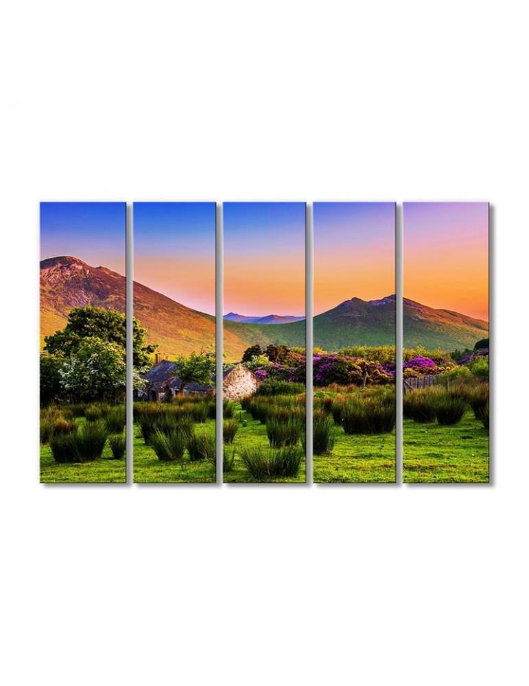 Картина модульная Радужное небо и поле 5 модулей 120x180 см Картина модульная Радужное небо и поле 5 модулей 120x180 см