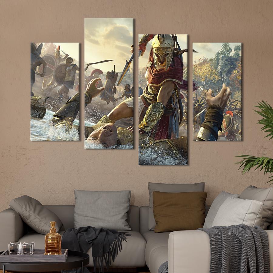 Картина на холсте Спартанский наемник Алексиос / Assassin's Creed: Odyssey 129x90 см (1496-42)