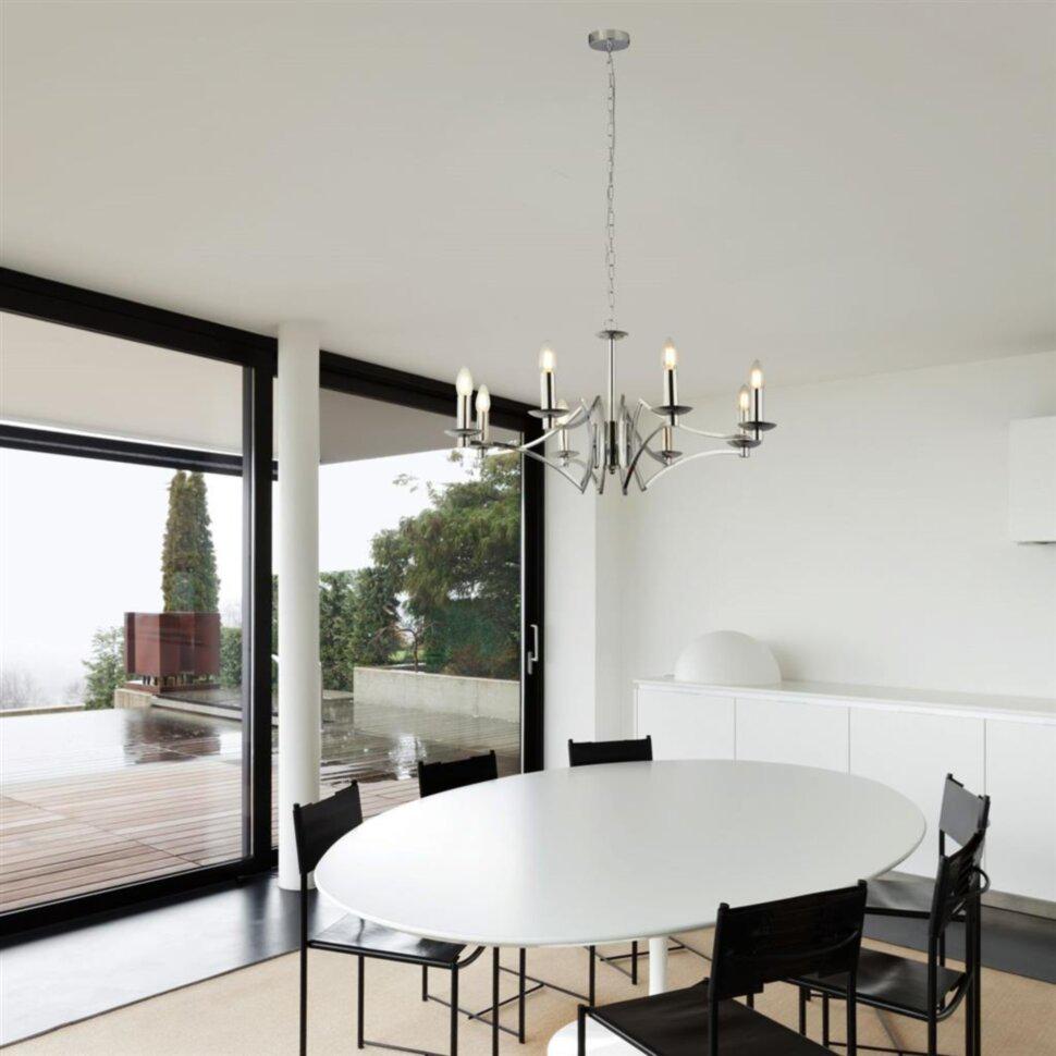 Люстра Searchlight Ascot 72x150 см Хром (Se41312-8CC) - фото 4 Люстра Searchlight Ascot 72x150 см Хром (Se41312-8CC) - фото 4